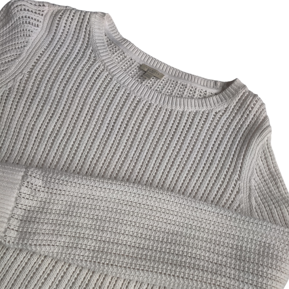 Talbots open knit white sweater XLP